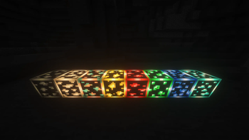 Vanilla Ore Glowing in the Dark