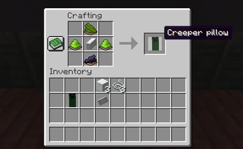 Creeper pillow Recipe