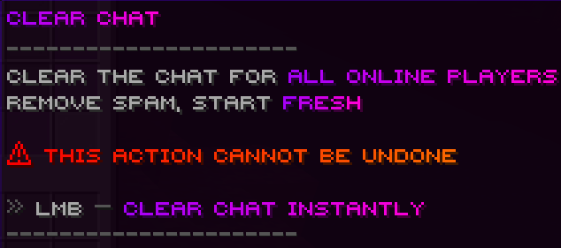 Clear chat in GUI