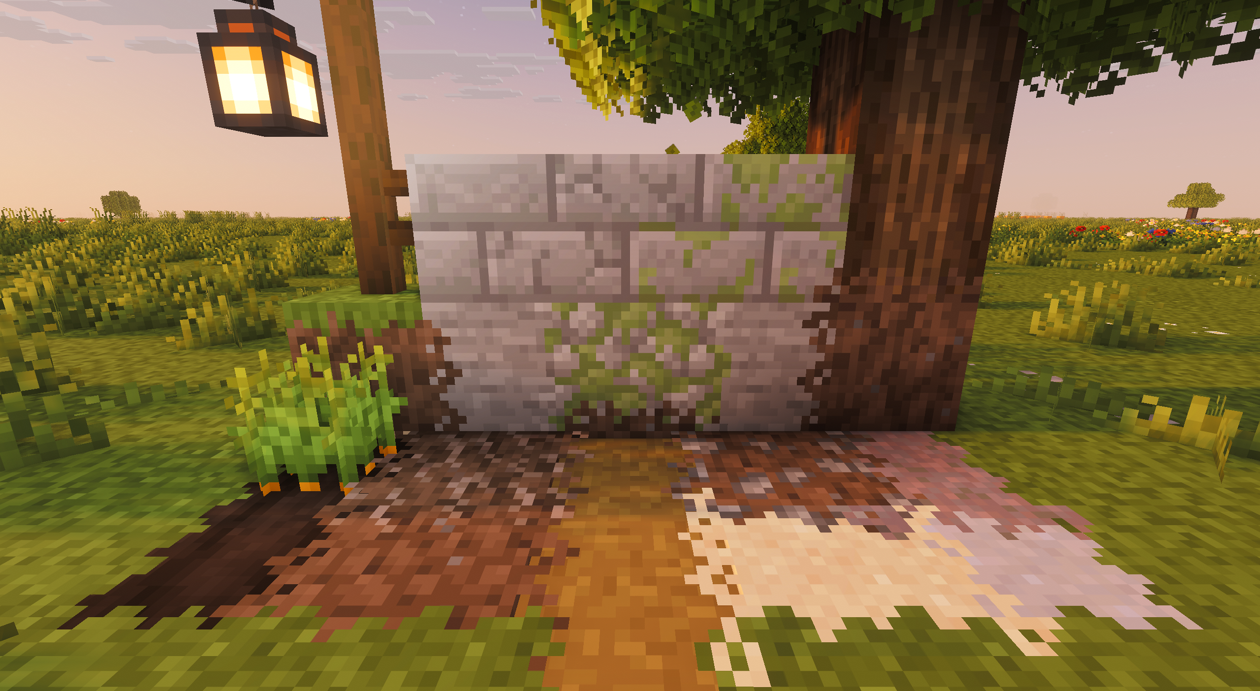 the textures of the blocks bleed into each other, in an artistic fashion