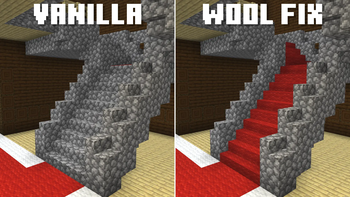 Comprassion of Vanilla and Fixed stairs in Woodland Mansion
