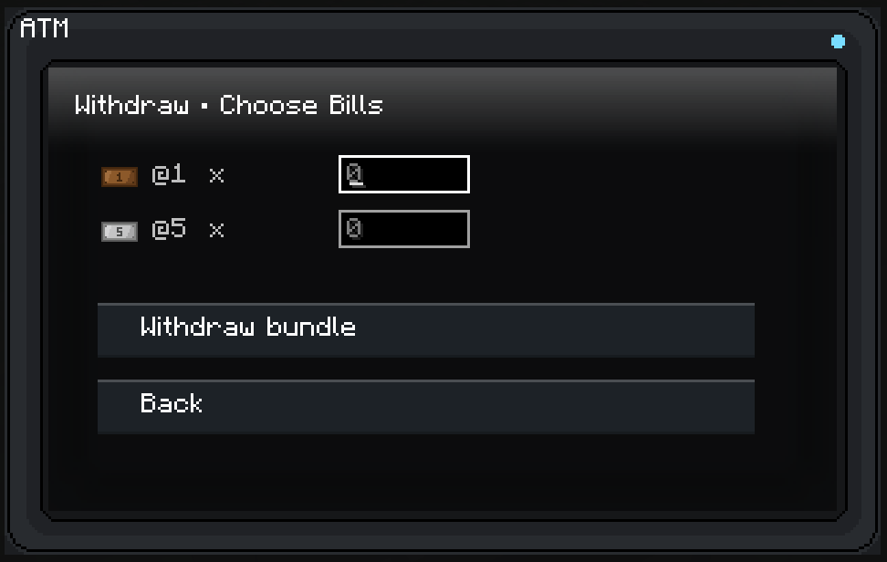 ATM Withdraw Option