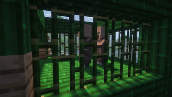 Villagers in a cage