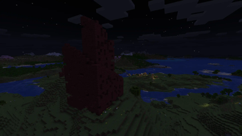 The Nether Spire at night