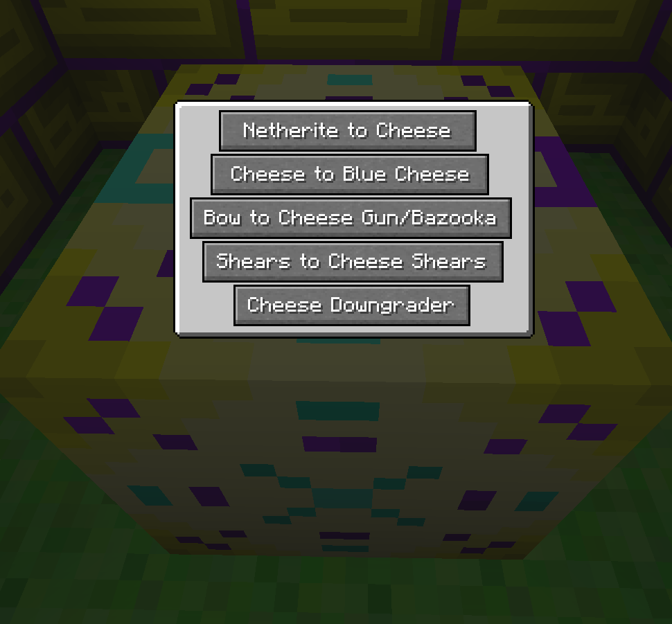Part of The Cheese Upgrader GUI