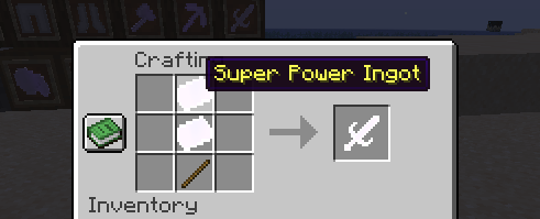 Crafting recipe for super power sword