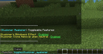 Toggleable features of illusioner