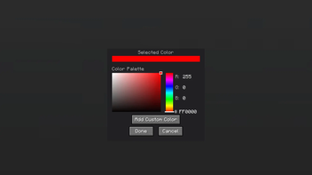 Color Palette Menu