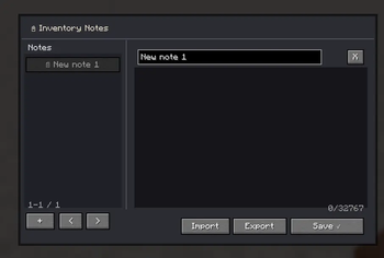 Inventory Notes GUI