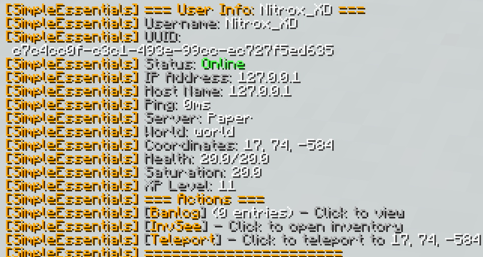 Userinfo Command