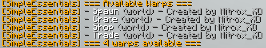 Warps List