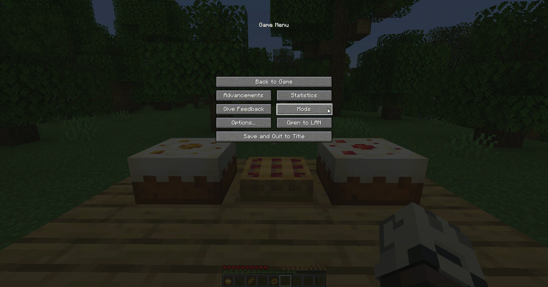 Turn off the Mod (Vanilla Minecraft)