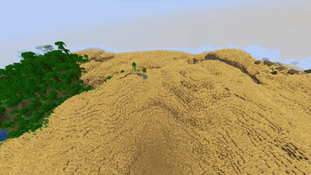Far-away view of the wheat field biome