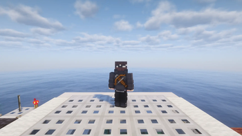 showing crossbow on back