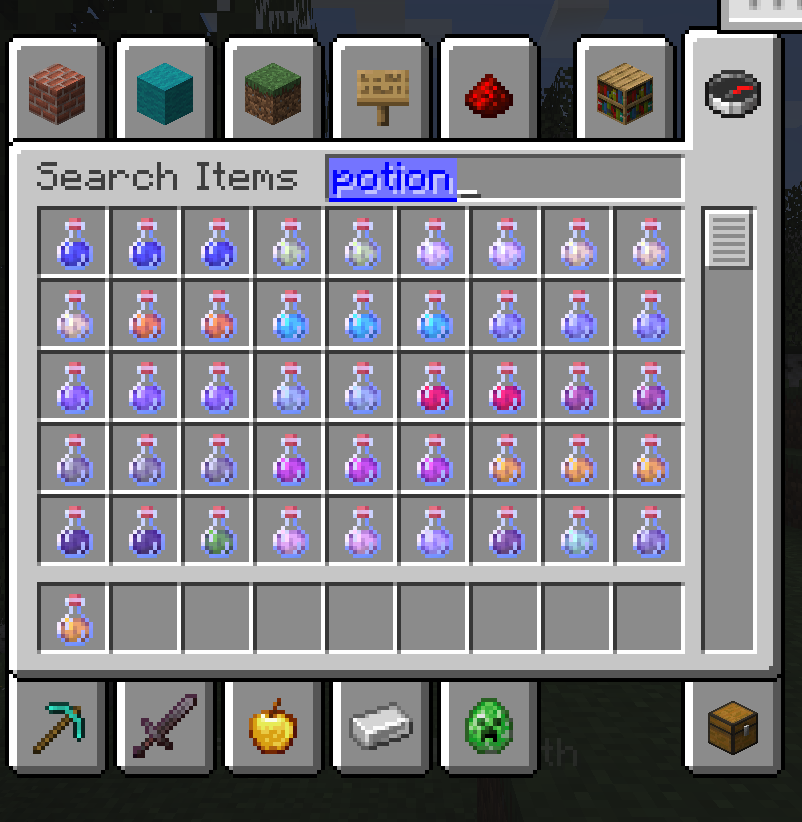 potions in epic creative menu be shiny woweez