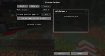 Players ignore settings