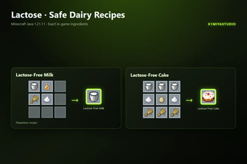 Lactose-free crafting recipes