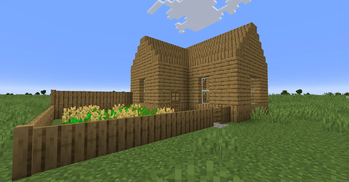 Simple house made of vanilla and mod's blocks (modern textures)