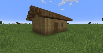  Simple shack made of vertical planks