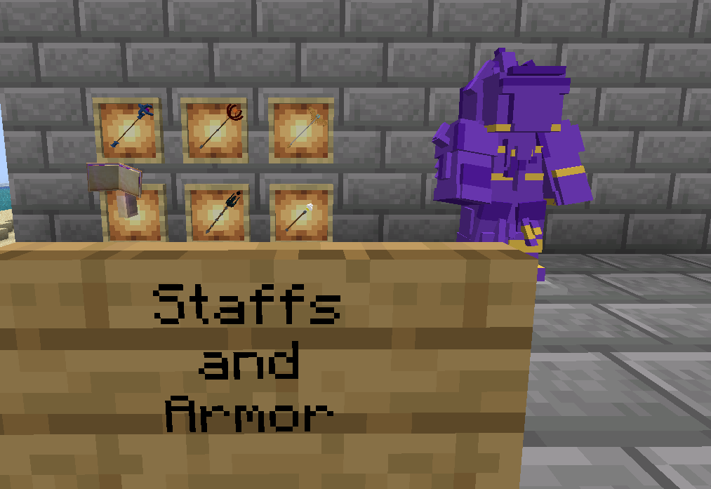 Staffs and armor