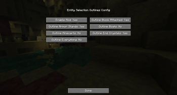 Config screen