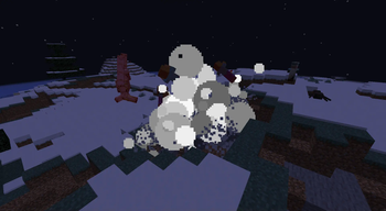zombie dying to iron golem then exploding.