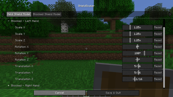 Config Screen - Blocking Model