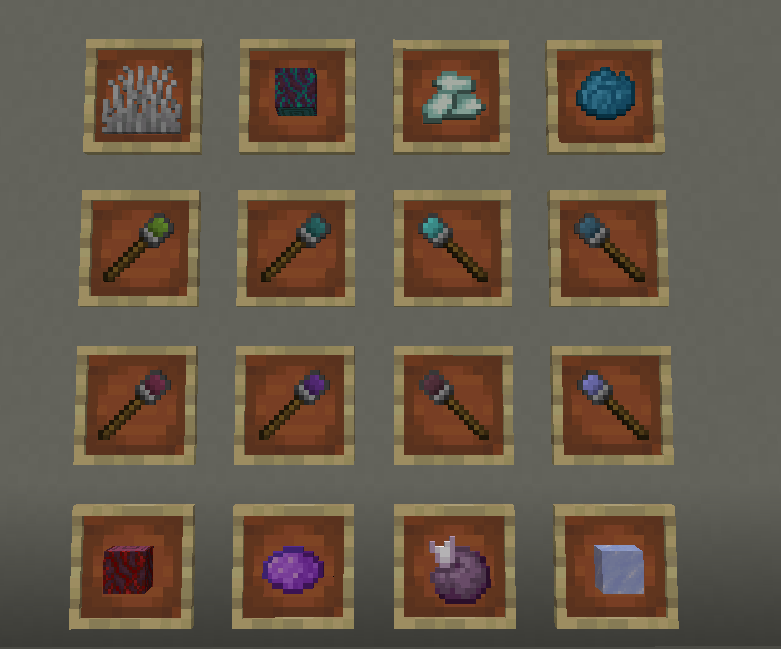 A few brushes next to their unnamed items