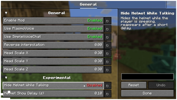 Mod settings
