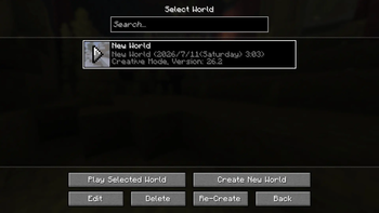 World Selection Screen