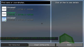 Coordinate Menu