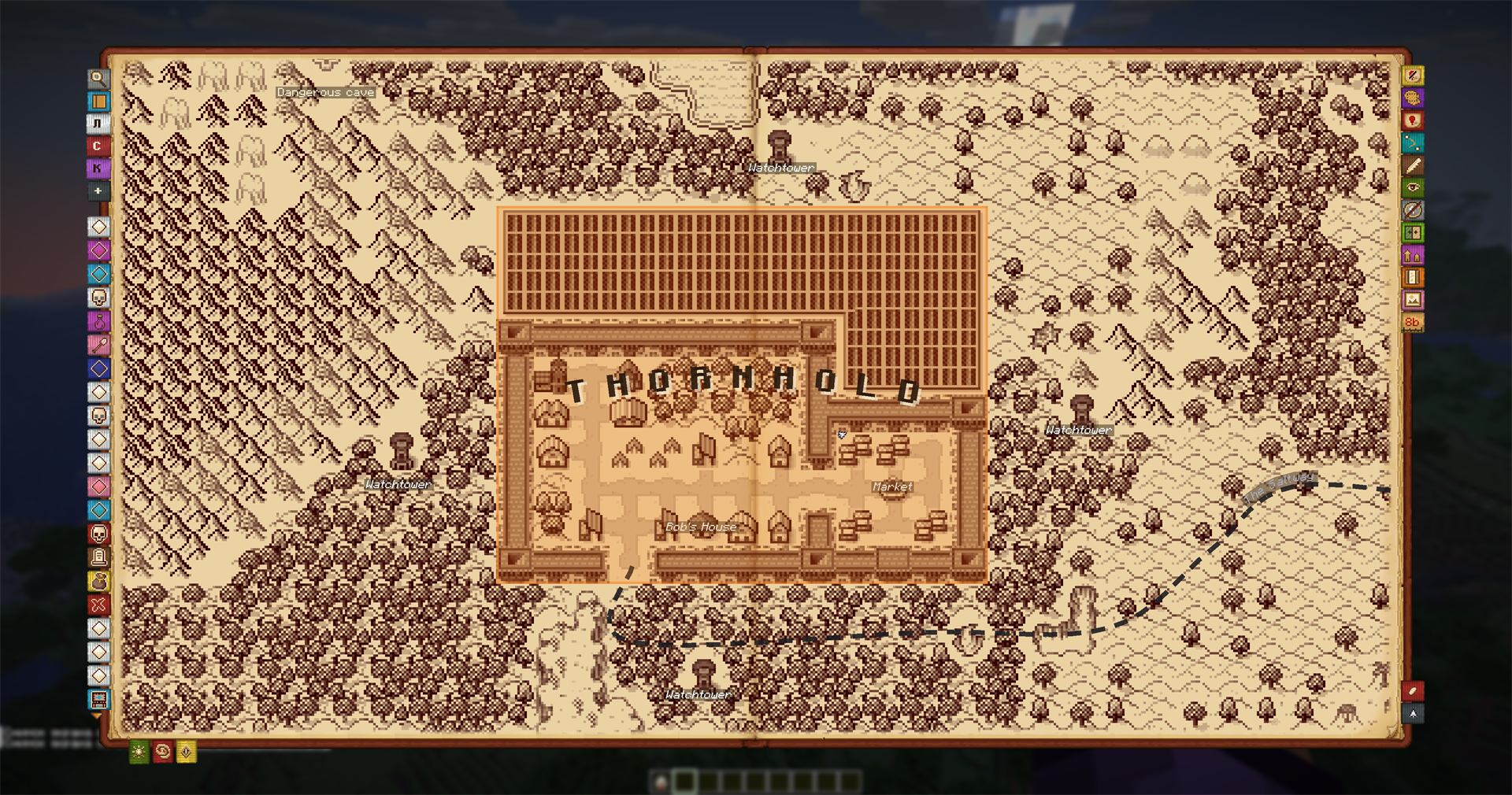 a town drawn by hand