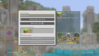 Legacy Create World Menu