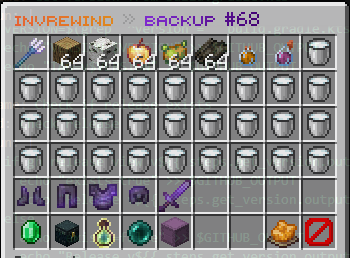 backs up everything your armour offhand whole inventory