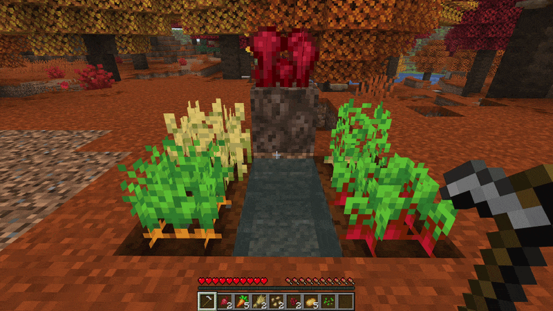 Harvest crops by right-clicking with any hoe