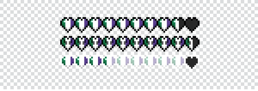 Banner showing the modified Hearts (Blinking, Half, Hardcore, etc).