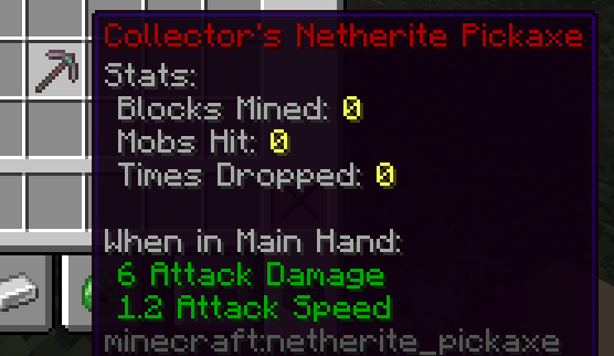 A Collector's Netherite Pickaxe