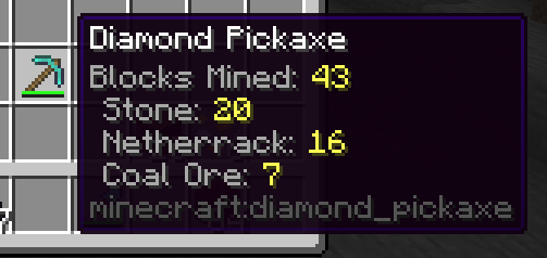 Extra detail on the "Blocks Mined" stat