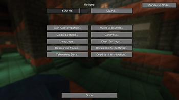 Menu Zander's Mods