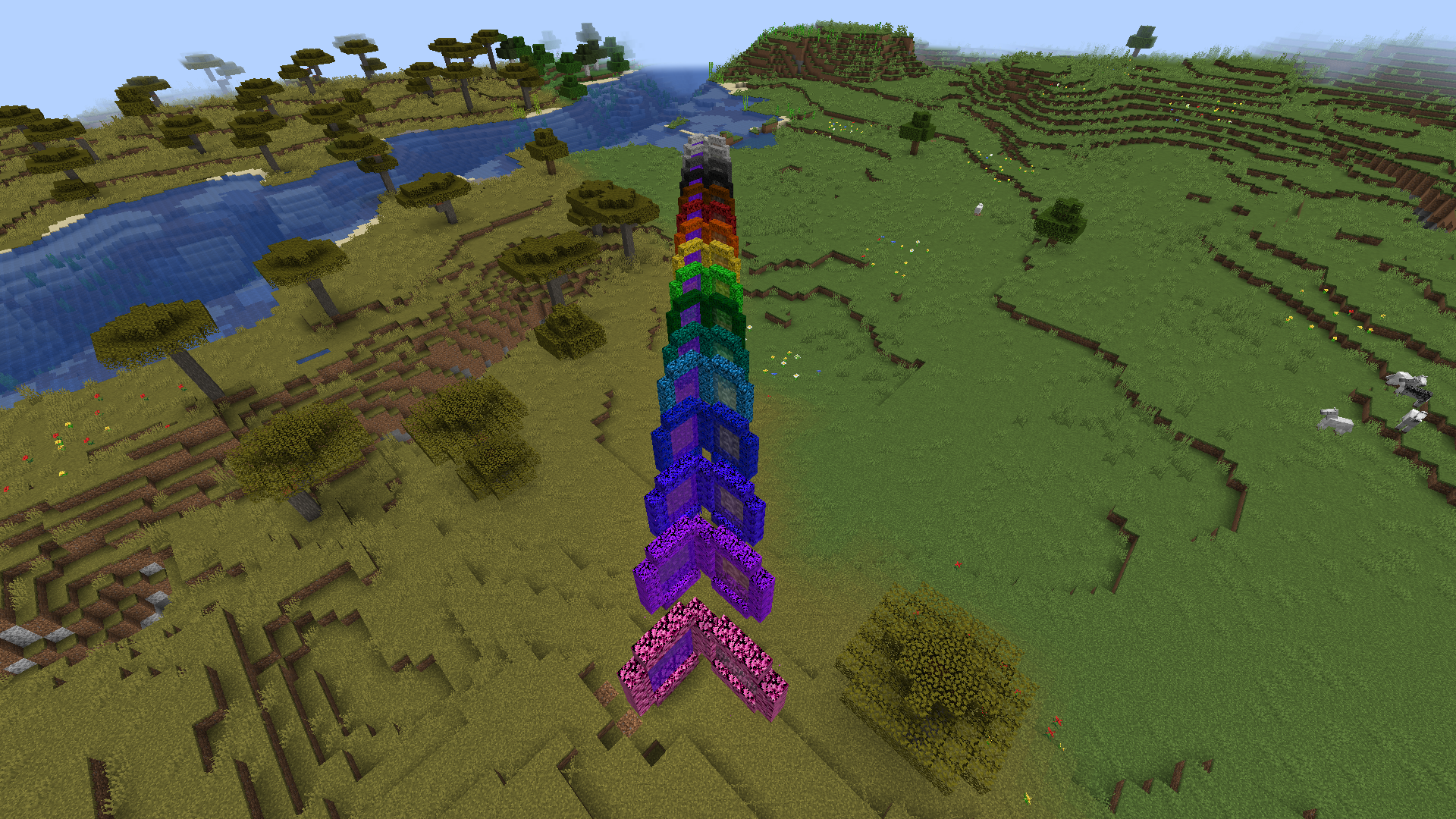 Colored Obsidian Portal Frames.