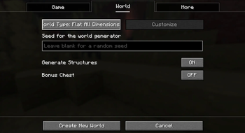 Flat All Dimensions world type selected