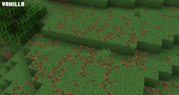 Leaf litter in vanilla. Booo
