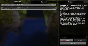 Soundaria songpack chosen in Reactive Music settings