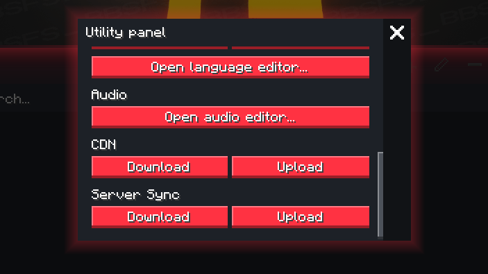 BBS's Utilty Panel with buttons for Syncronization