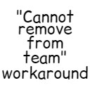 "Cannot remove from team" workaround