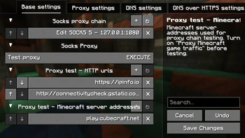 Config screen