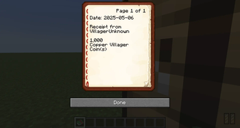 Ledger containing 1 Receipt