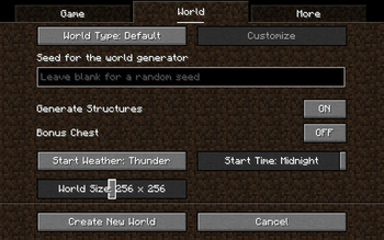 World Start Options