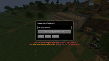 Symmetrize Selection Dialog