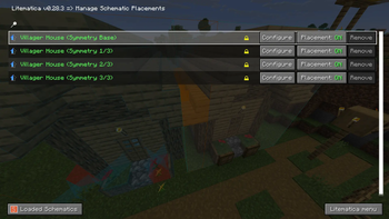 Manage Schematic Placements Screen